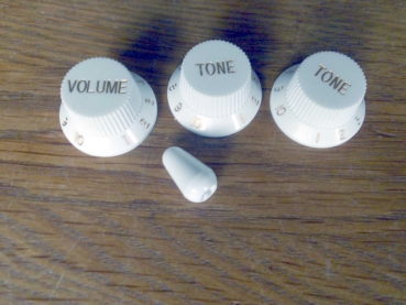 Fender Potiknopf-Set für Stratocaster, Volume/Tone weiß