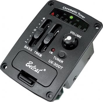 Einbau/Onboard Pickup Belcat Preamps UK-300T 2 Band EQ/Tuner Ukulele