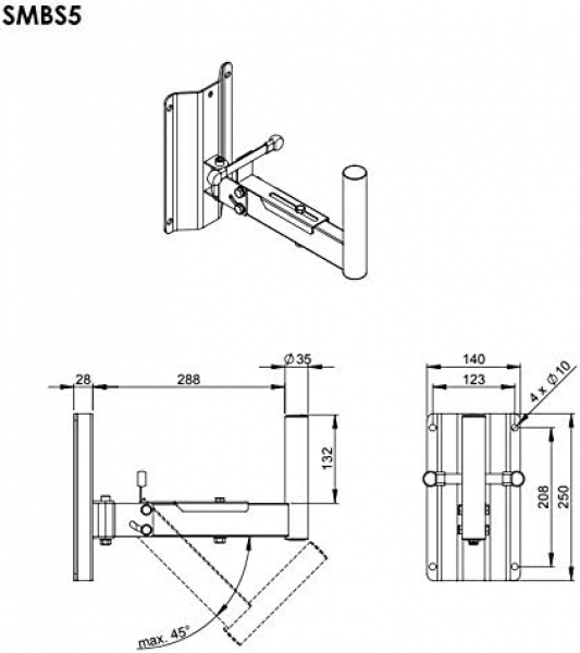 Lautsprecher-Boxenstativ für Wandmontage, Boxenwandhalter